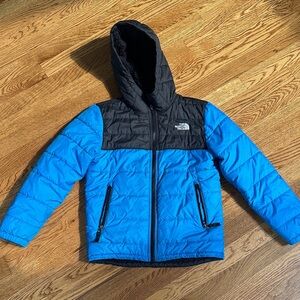 The North Face Black and Bright Blue Puffer Jacket